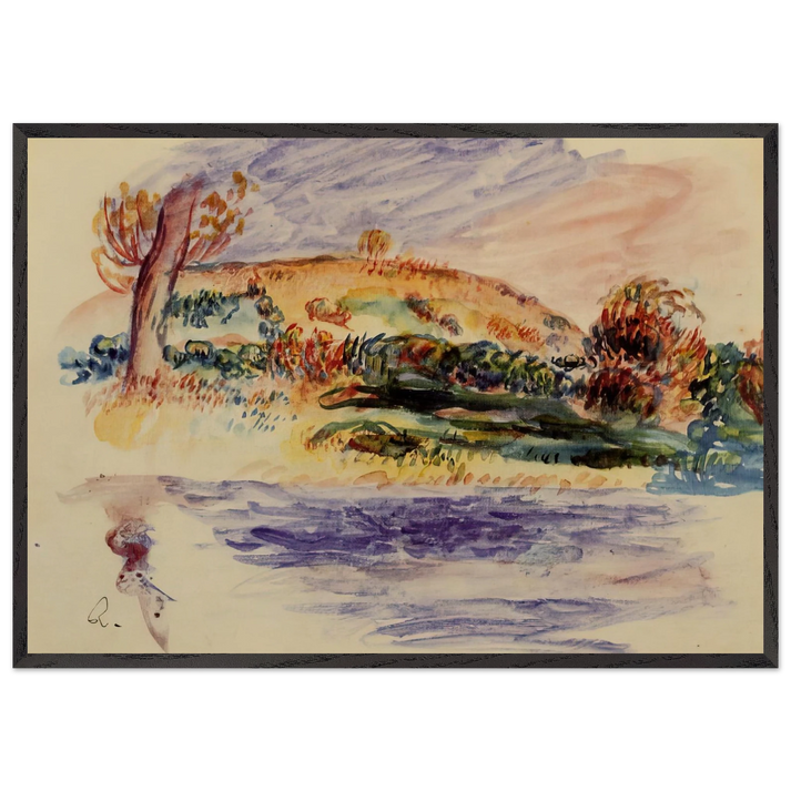 LANDSCAPE N14 - Pierre-Auguste Renoir 70x100 cm / 28x40 inches Framed Art Print – Black Wooden Frame