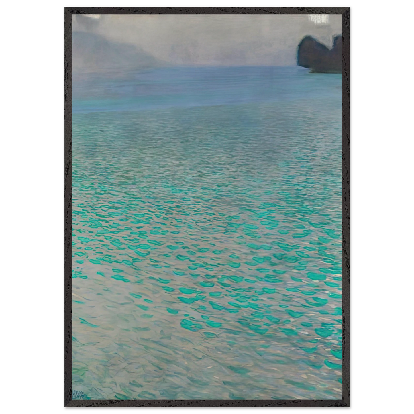 ATTERSEE 1900 - Gustav Klimt 70x100 cm / 28x40 inches Framed Art Print – Black Wooden Frame