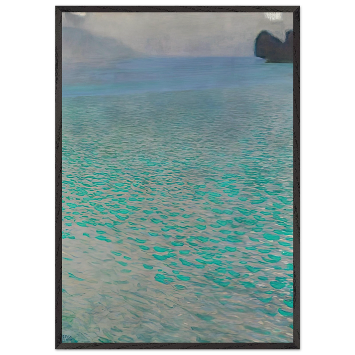 ATTERSEE 1900 - Gustav Klimt 70x100 cm / 28x40 inches Framed Art Print – Black Wooden Frame