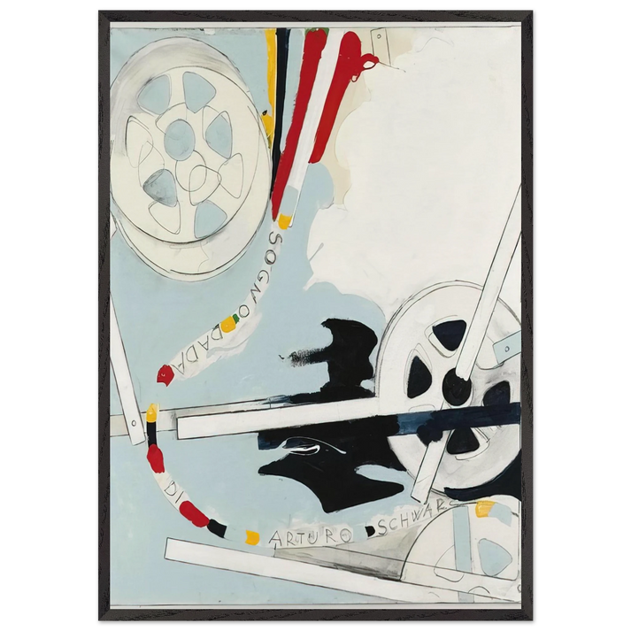 Il Sogno Dada di Arturo Schwarz - 1965 - Mario Schifano 70x100 cm / 28x40 inches Framed Art Print – Black Wooden Frame