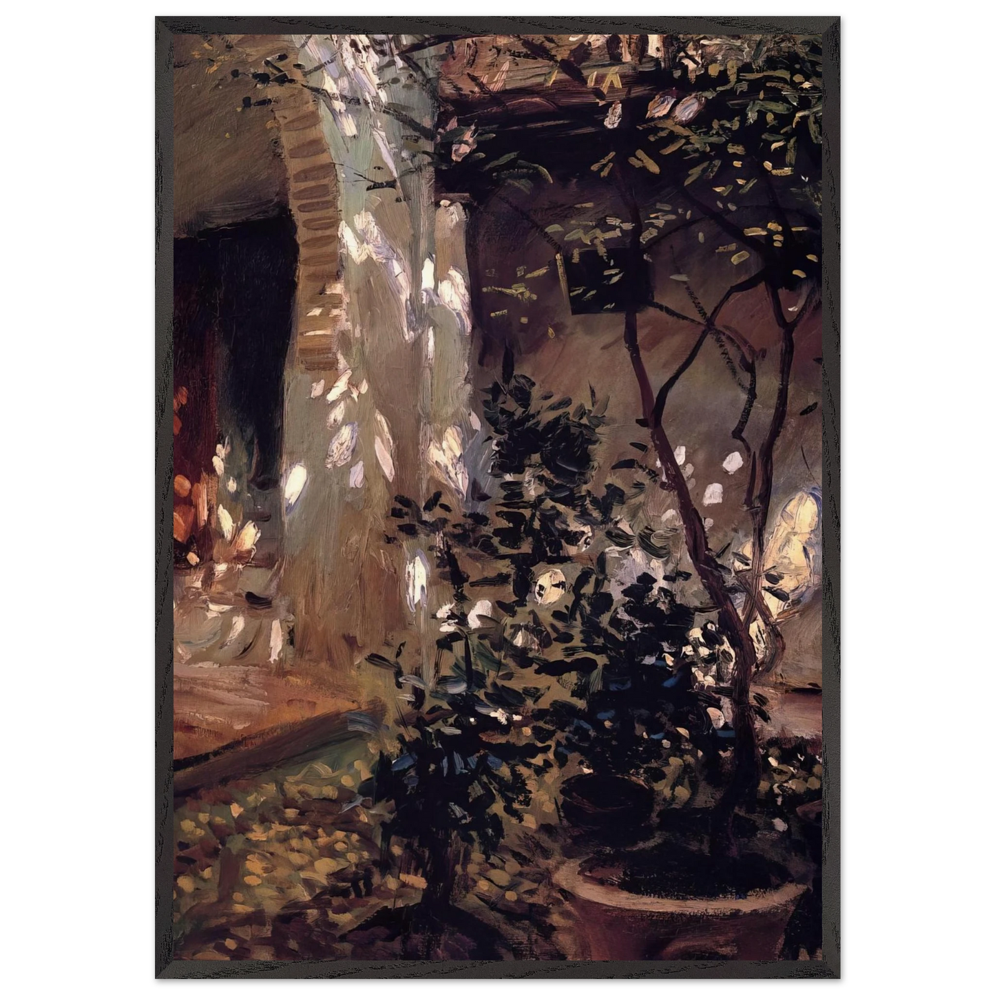 Granada Sunspots - John Singer Sargent 70x100 cm / 28x40 inches Framed Art Print – Black Wooden Frame