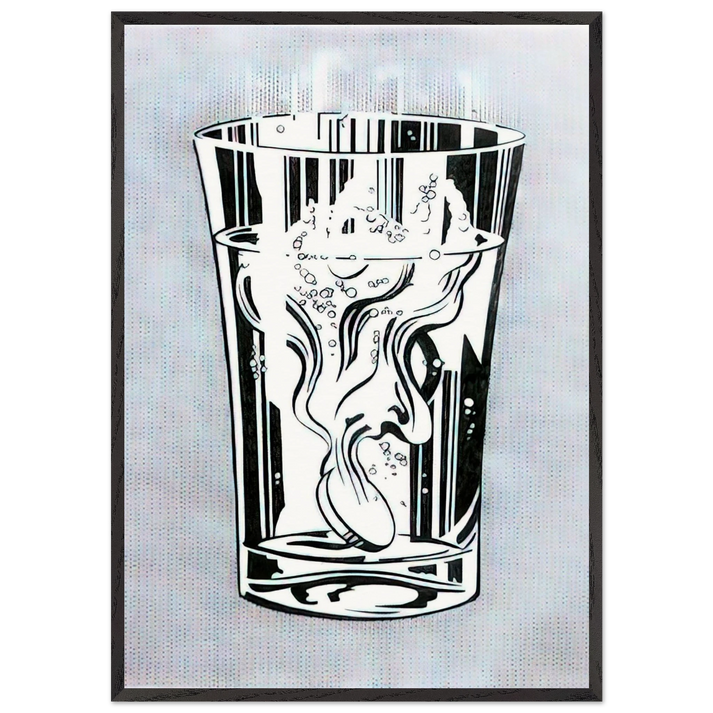 ALKA SELTZER 1966 - Roy Lichtenstein 70x100 cm / 28x40 inches Framed Art Print – Black Wooden Frame
