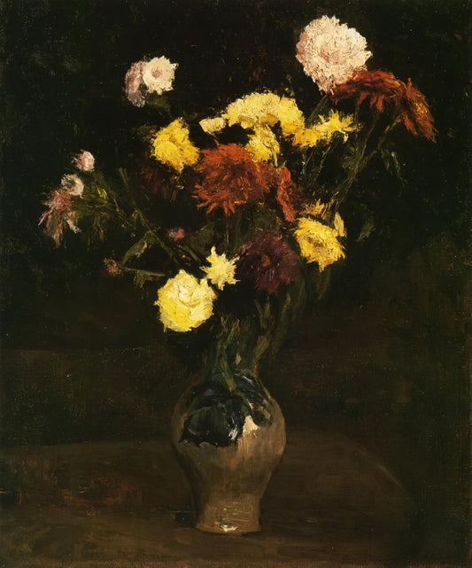 A Pair of Shoes by Vincent van Gogh: The Profound Still Life That Changed Modern Art - Basket of Carnations and Zinnias by Vincent van Gogh