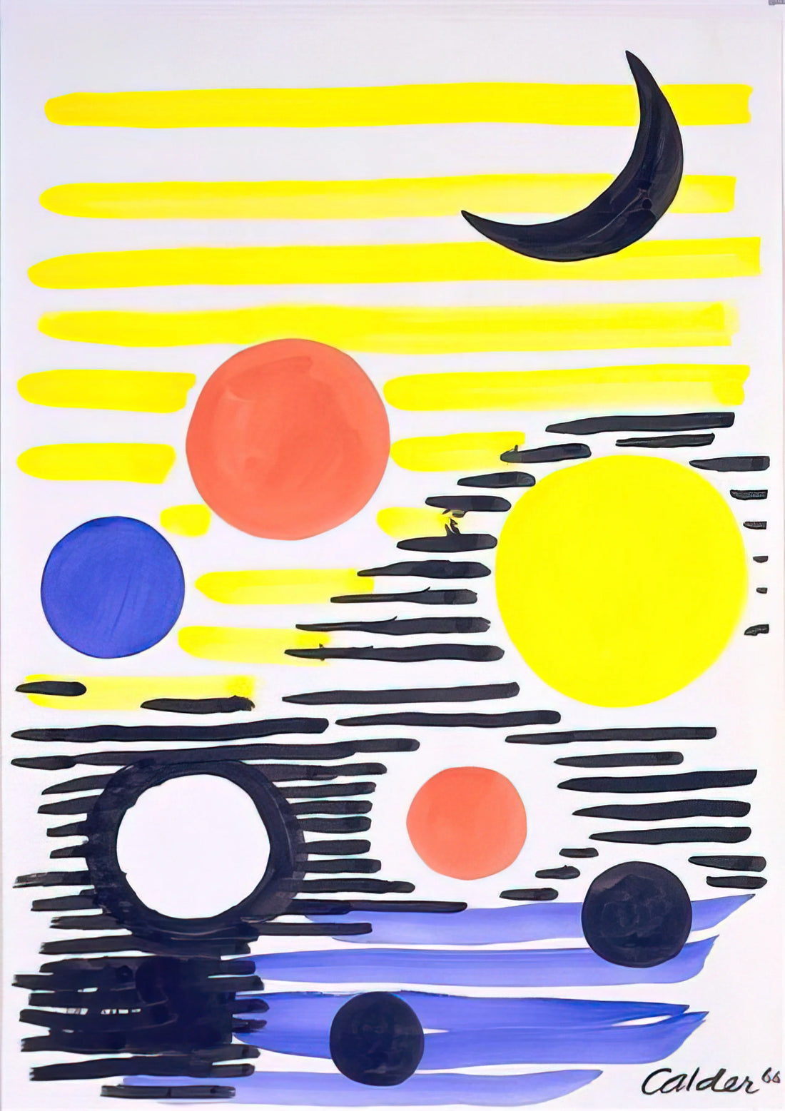 Alexander Calder at the Guggenheim: A Monumental Dialogue Between Art and Architecture - 7 CIRCLES ABSTRACT 1966 by Alexander Calder