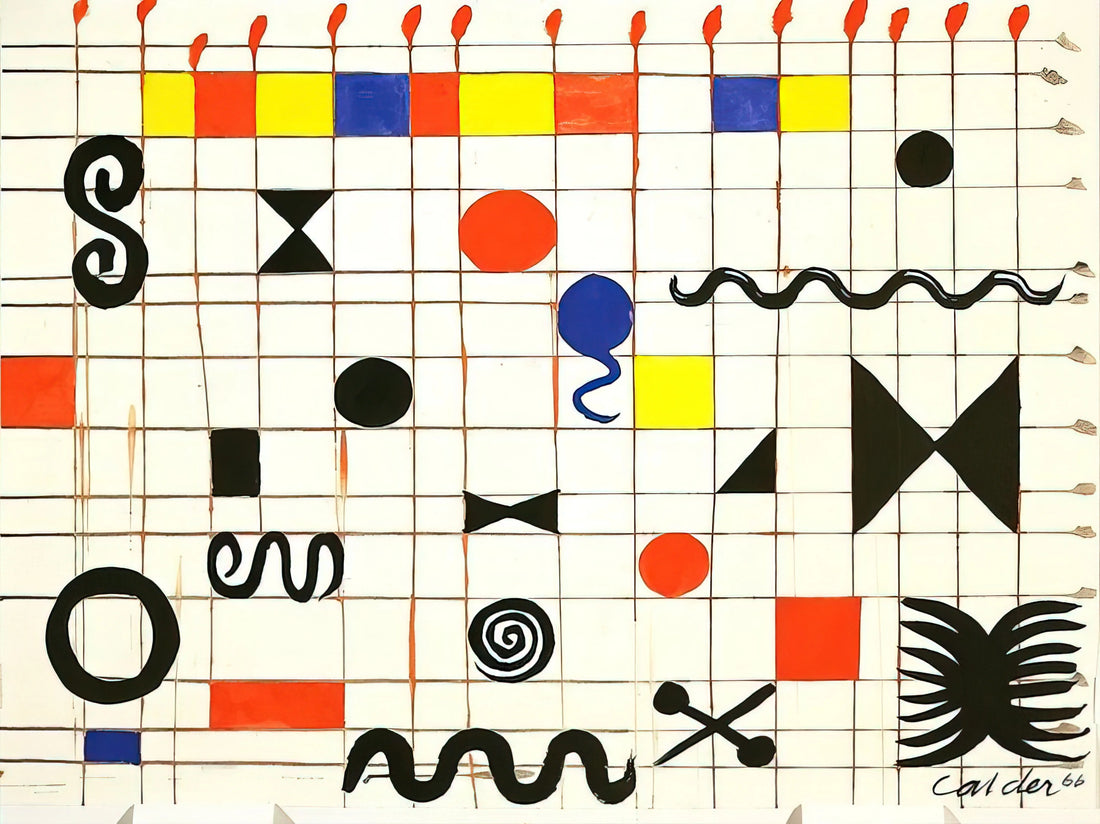 Alexander Calder: The Artist Who Sculpted Movement and Redefined Modern Art - GRID WITH SYMBOLS 1966 by Alexander Calder