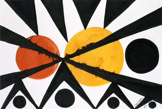Alexander Calder's Flamingo Sculpture: The Monumental Masterpiece That Redefined Public Art - ACROSS THE ORANGE MOONS 1967 by Alexander Calder