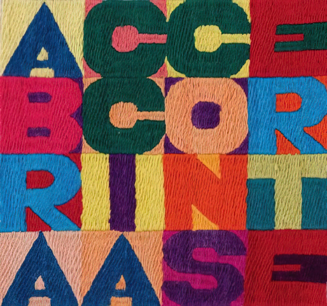 Alighiero Boetti Canvas: A Guide to the Conceptual Artist's Iconic Works and Prints - A BRACCIA CONSERTE 1994 by Alighiero Boetti