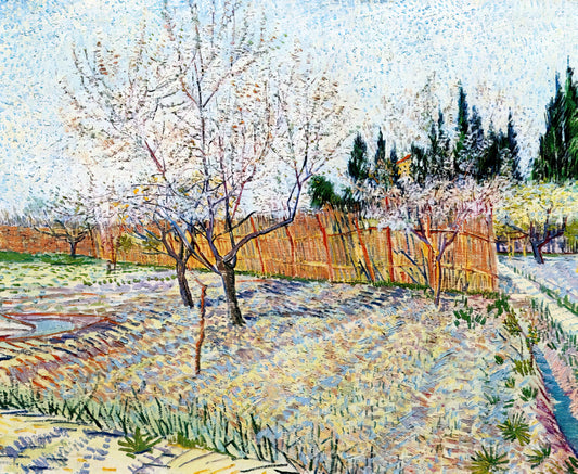 All Posters Van Gogh: A Curated Guide to the Artist's Iconic Prints - Orchard with Peach Trees in Blossom by Vincent van Gogh