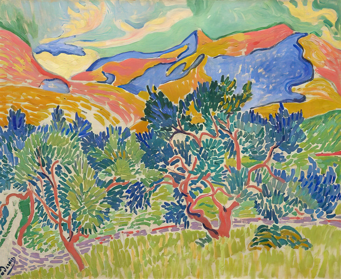 André Derain Landscape: The Fauvist Revolution in Nature Painting - MOUNTAINS AT COLLIOURE 1905 by Andre Derain
