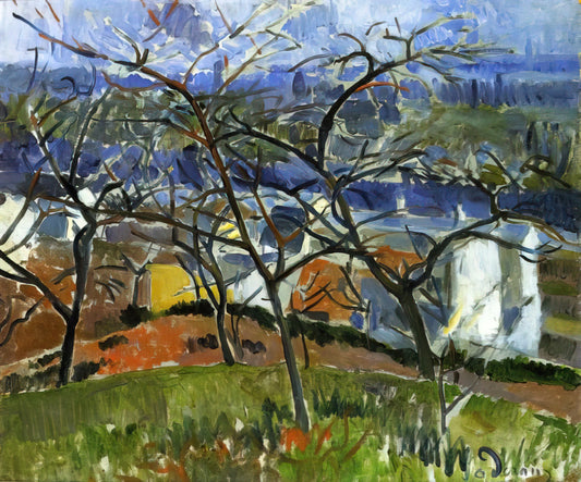 André Derain Reproduction: A Guide to Museum-Quality Fauvist Prints - LANDSCAPE NEAR CHATOU 1904 by Andre Derain