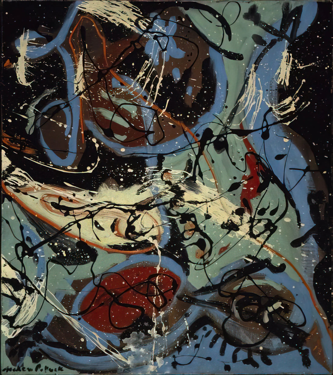 Art Like Jackson Pollock: Understanding Abstract Expressionism and Its Legacy - COMPOSITION WITH POURING II by Jackson Pollock
