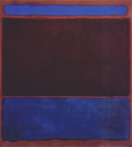 Artists Similar to Mark Rothko: A Curator's Guide to Color Field Painting and Beyond - No. 3 Bright Blue, Brown, Dark Blue on Wine - 1962 by Mark Rothko