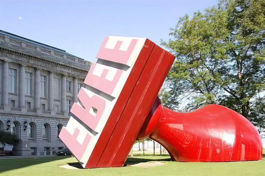 Artwork by Claes Oldenburg: The Pop Art Revolution of Everyday Objects - FREE STAMP AT CLEVELAND CITY HALL COLLABORATION WITH VAN BRUGGEN by Claes Oldenburg