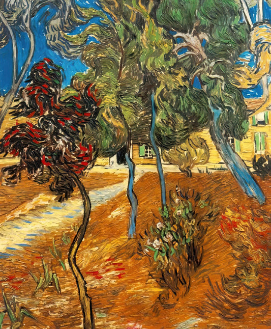At Eternity's Gate Painting: Van Gogh's Final Masterpiece of Human Suffering - Trees in the Asylum Garden by Vincent van Gogh
