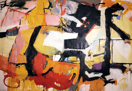 Audrey Flack Brushed Aluminum Print: A Modern Take on Photorealism - ABSTRACT FORCE HOMAGE TO FRANZ KLINE 1952 by Audrey Flack