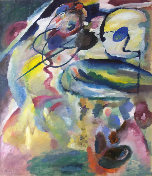 Black and White Kandinsky: The Monochromatic Mastery of Abstract Expressionism - PICTURE WITH A CIRCLE 1911 by Wassily Kandinsky