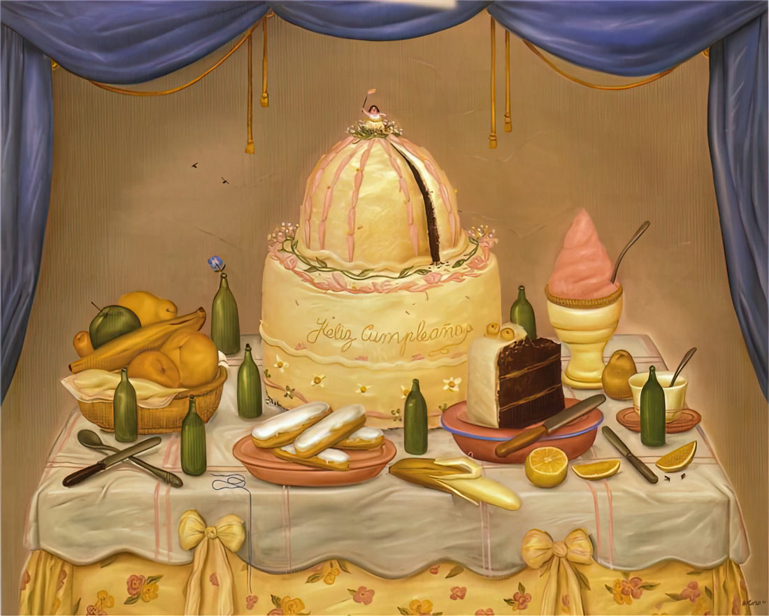 Botero Wall Art: A Curator's Guide to the Colombian Master's Monumental Style - HAPPY BIRTHDAY by Fernando Botero