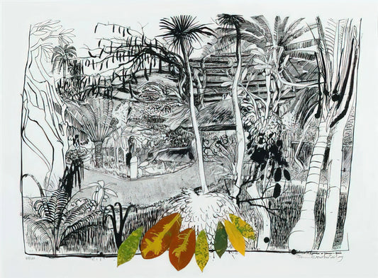 Brett Whiteley Framed Art Print: A Collector's Guide to the Australian Master's Legacy - The Garden in Sanur - Bali - 1980 by Brett Whiteley