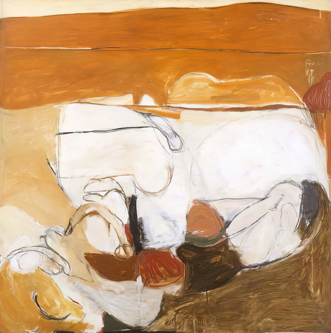 Brett Whiteley Prints on Canvas: A Collector's Guide to the Australian Master's Legacy - Untitled Warm Painting - 1961 by Brett Whiteley