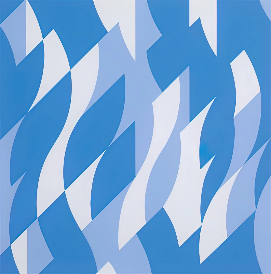 Bridget Riley Op Artwork: A Master of Visual Perception and Movement - TWO BLUES 2003 by Bridget Riley