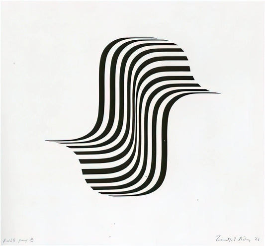 Bridget Riley and The Responsive Eye: How Op Art Redefined Visual Perception - UNTITLED WINGED CURVE 1966 by Bridget Riley