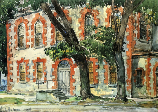 Brooke Astor's Childe Hassam Painting: A Legacy of American Impressionism - Old Dutch Building, Fishkill, New York by Childe Hassam