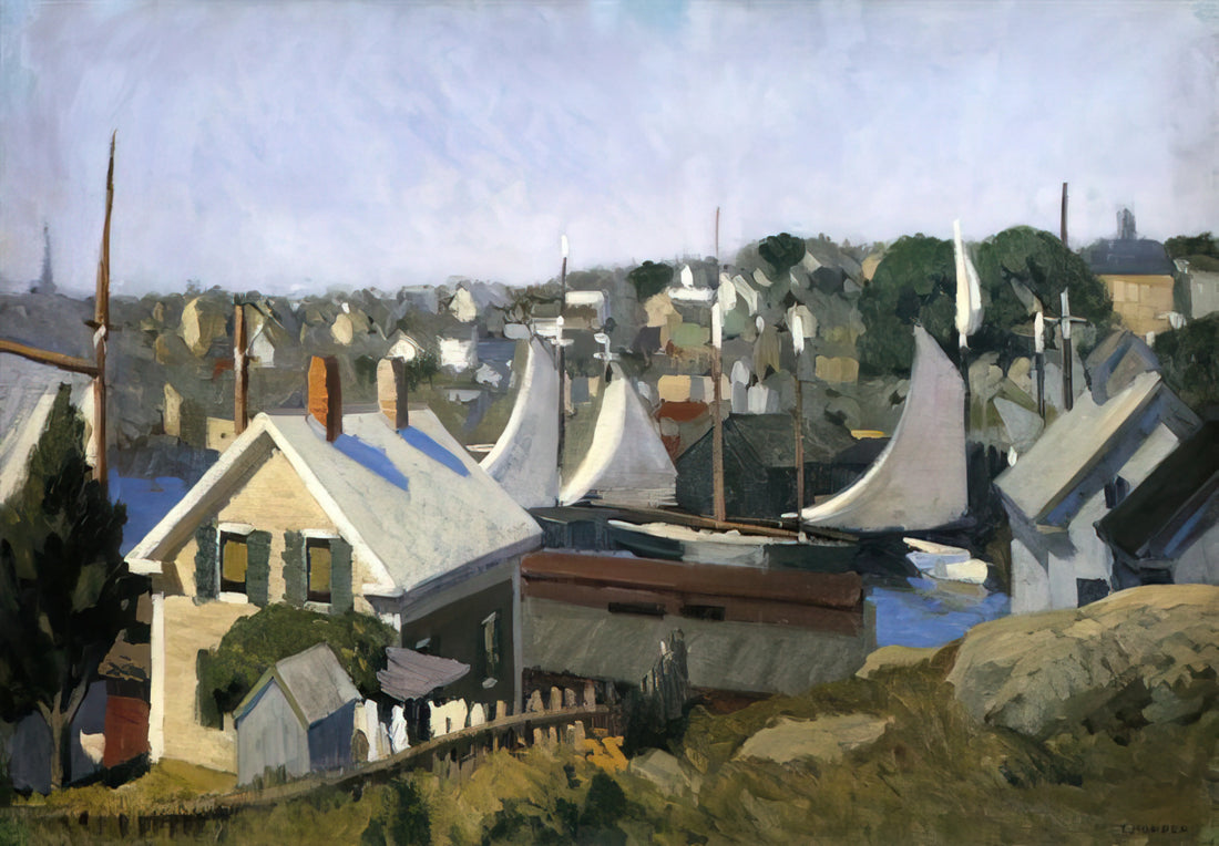 Cape Cod Evening 1939: Edward Hopper's Masterpiece of American Solitude - Gloucester Harbor by Edward Hopper