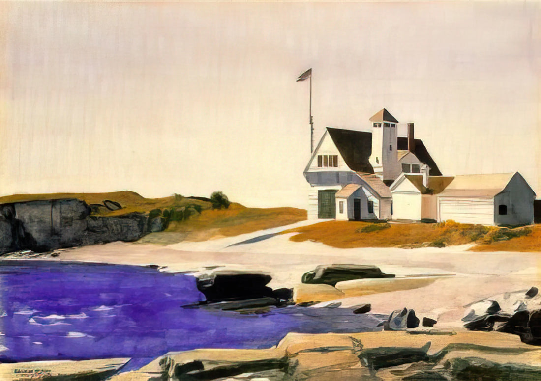 Cape Cod Morning by Edward Hopper: A Masterpiece of American Realism - Coast Guard Station, Two Lights, Maine by Edward Hopper