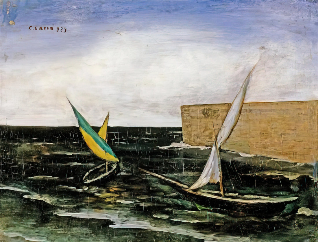 Carlo Carrà Framed Art Print: A Curator's Guide to Collecting Italian Modernist Masterpieces - VELE NEL PORTO by Carlo Carra