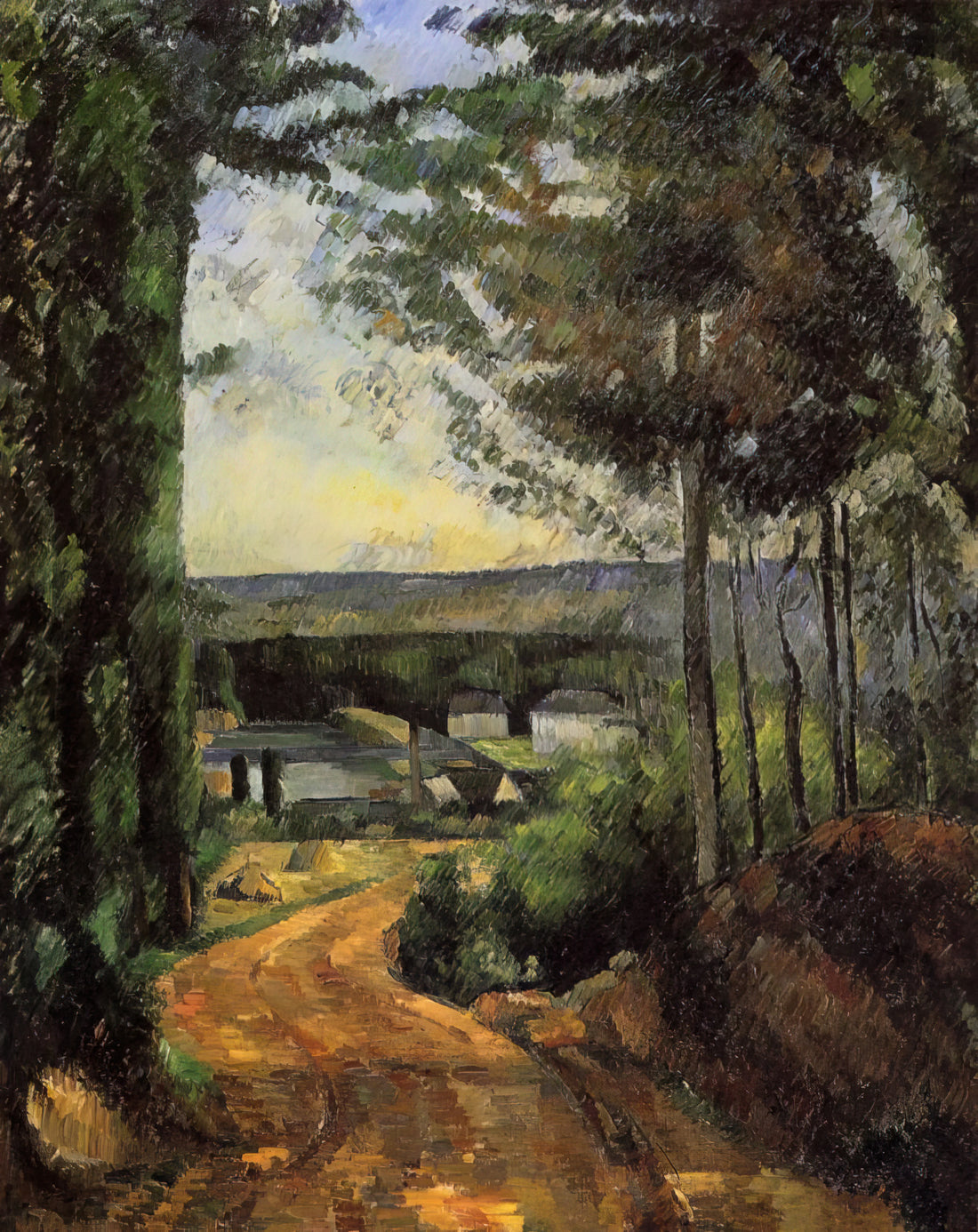 Cézanne Prints for Sale: A Curator's Guide to Collecting the Father of Modern Art - Road, Trees and Lake by Paul Cézanne