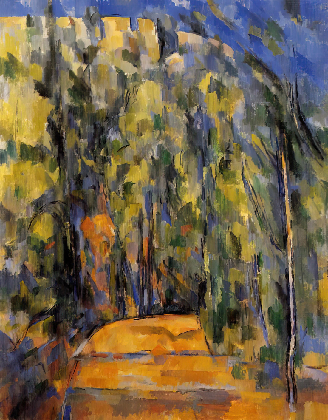 Cézanne's Mont Sainte-Victoire with Large Pine: A Masterpiece of Modern Vision - Bend in Forest Road by Paul Cézanne