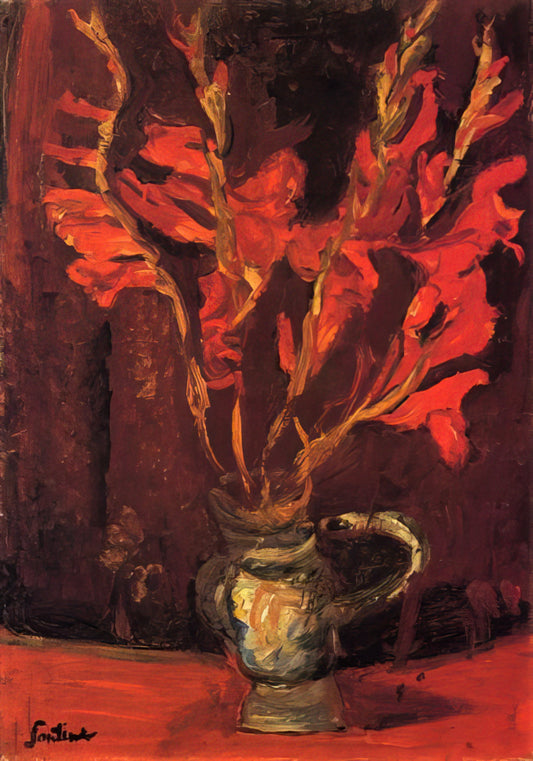 Chaim Soutine Canvas: The Tormented Genius of Expressionist Painting - GLADIOLI 1919 by Chaim Soutine