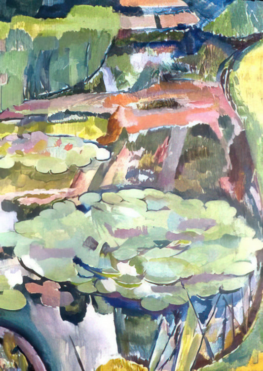 Charleston Farmhouse: Vanessa Bell's Artistic Sanctuary and Post-Impressionist Legacy - LANDSCAPE WITH A POND AND WATER LILIES 1915 by Vanessa Bell