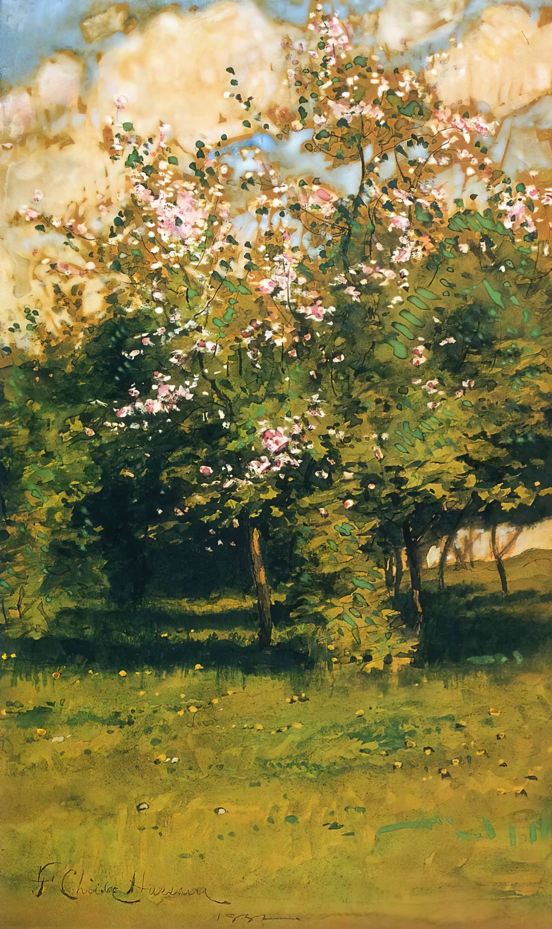 Childe Hassam Prints for Sale: A Collector's Guide to American Impressionism - Blossoming Trees by Childe Hassam