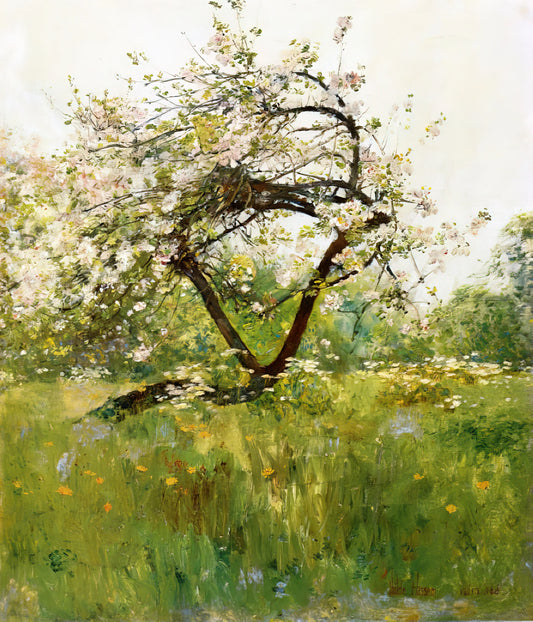Childe Hassam at Dusk: Capturing the Poetic Glow of American Impressionism - Peach Blossoms - Villiers-le-Bel by Childe Hassam
