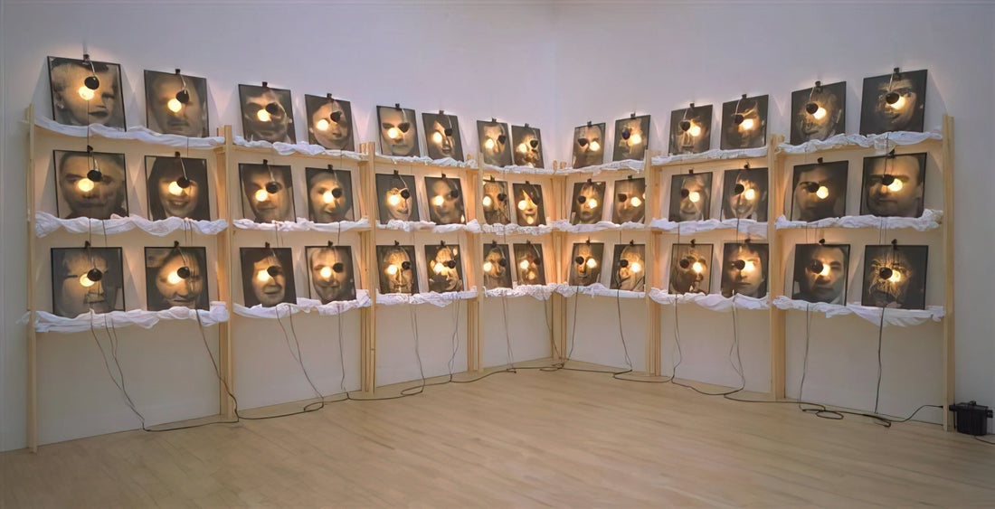 Christian Boltanski Framed Canvas Print: A Collector's Guide to His Haunting Art - THE RESERVE OF DEAD SWISS 1990 by Christian Boltanski