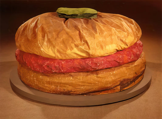 Claes Oldenburg Drawings and Prints: The Playful Precision of Pop Art's Master Draftsman - FLOOR BURGER GIANT HAMBURGER 1962 by Claes Oldenburg