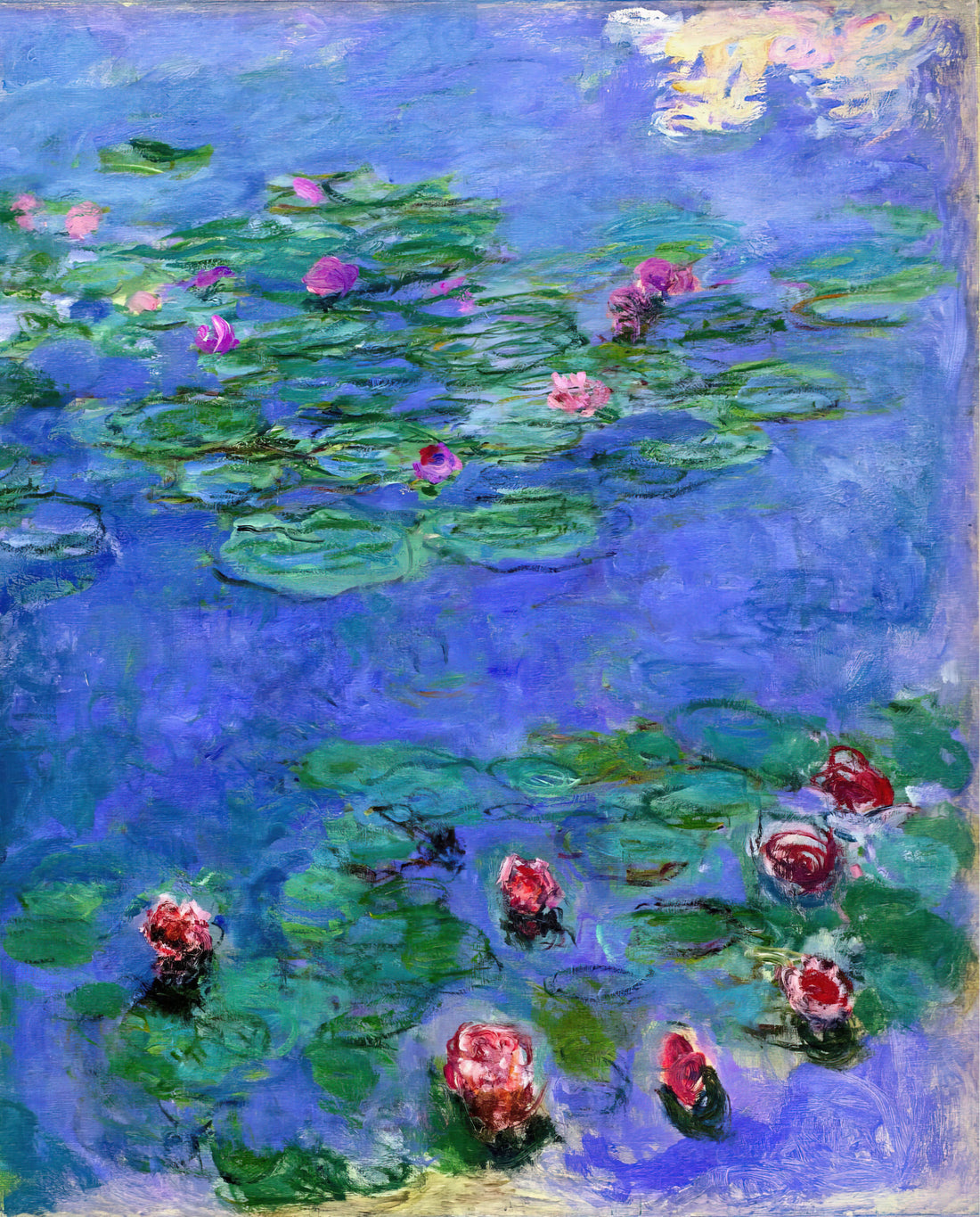 Claude Monet Oil Painting Reproductions: A Collector's Guide to Museum-Quality Art Prints - Water Lilies Red by claude monet