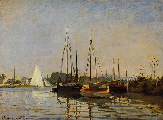 Claude Monet Self Portrait: An Intimate Glimpse into the Impressionist Master's Gaze - Pleasure Boats, Argenteuil, c.1872-3 oil on canvas by claude monet