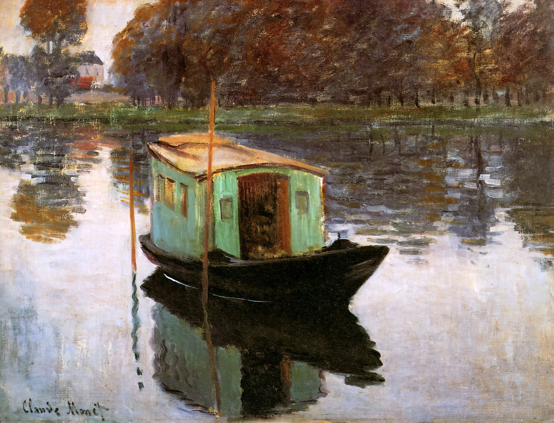 Claude Monet for Sale: A Guide to Acquiring Authentic Art Prints - The Studio-Boat by claude monet