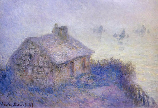 Claude Monet: The Visionary Impressionist Who Transformed Modern Art - Customs House at Varengeville in the Fog by claude monet