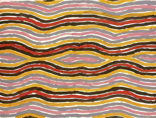 Clifford Possum Tjapaltjarri Canvas: The Master of Western Desert Art - Floor Paint Lake Napperby - 2001 by Clifford Possum Tjapaltjarri