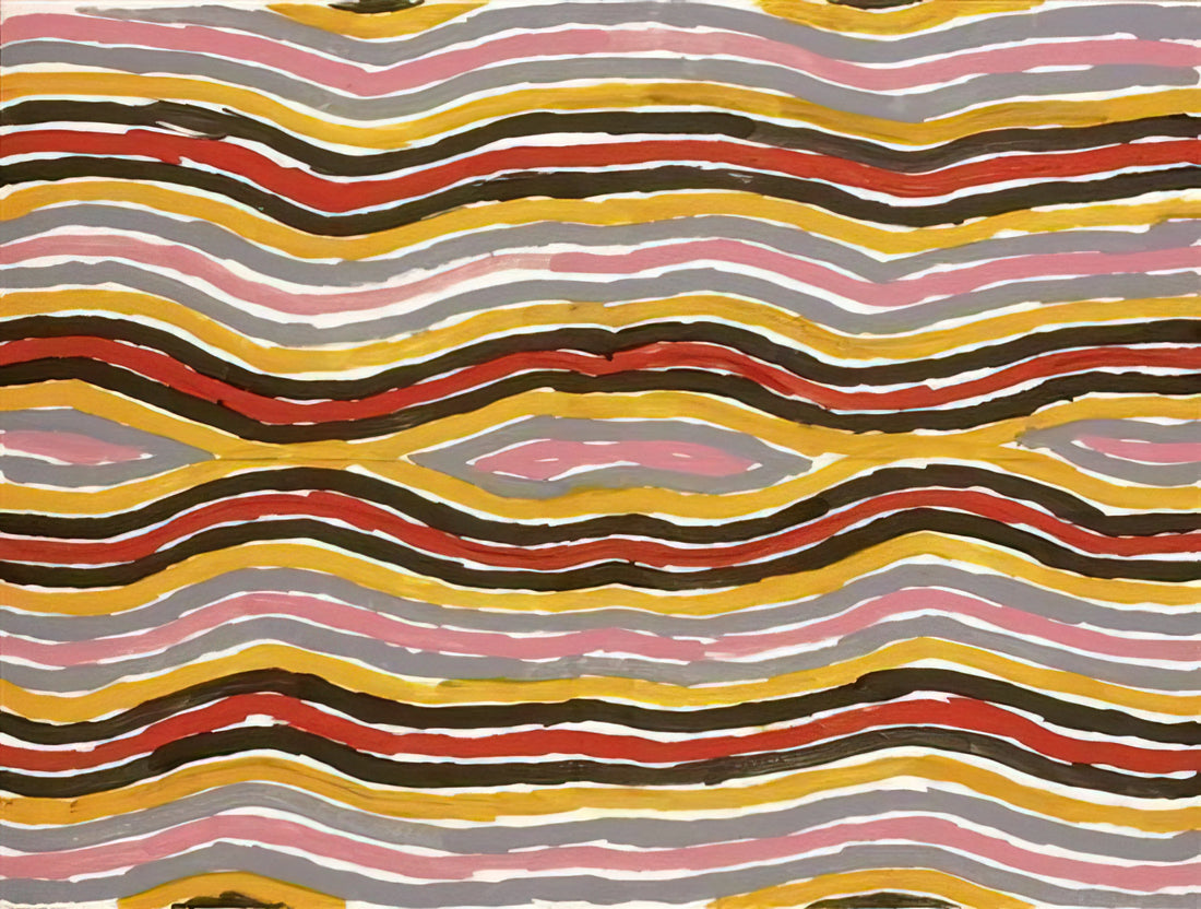 Clifford Possum Tjapaltjarri: The Master of the Western Desert Art Movement - Floor Paint Lake Napperby - 2001 by Clifford Possum Tjapaltjarri