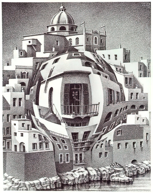 Cornelis Escher Artwork: Exploring the Mathematical Precision and Visual Paradoxes of a Master Printmaker - BALCONY by MC Escher