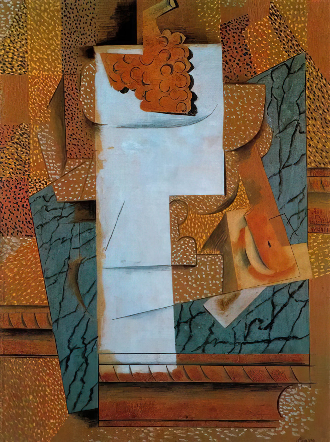 Cubism Art by Picasso: Decoding the Revolutionary Vision That Shattered Tradition - Fruit vase and bunch of grapes - 1914 by Pablo Picasso