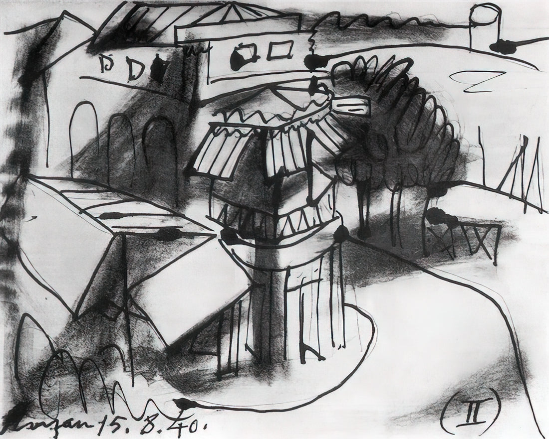 Cubism Easy Painting: A Beginner's Guide to Understanding and Creating Cubist Art - Café in Royan - 1940 by Pablo Picasso