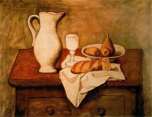 Cubism Pablo Picasso Paintings: The Revolutionary Vision That Shattered Perspective - Still life with jug and bread - 1921 by Pablo Picasso