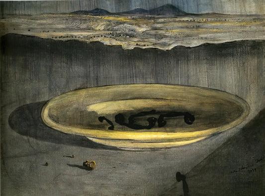 Dali Poster Prints: Surrealist Masterpieces for Your Home and Collection - LANDSCAPE WITH TELEPHONES ON A PLATE by Salvador Dali