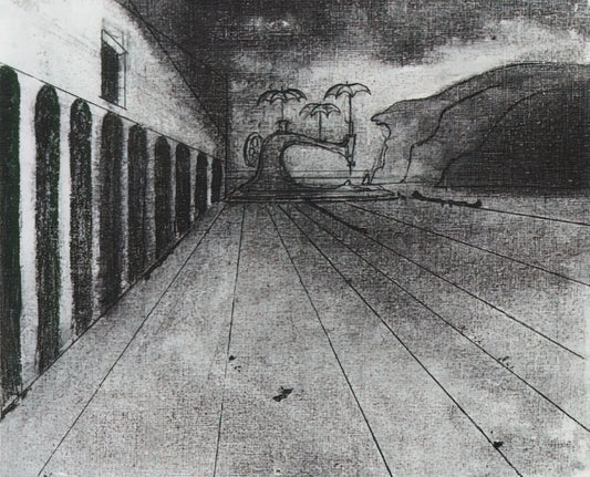 Dali's Divine Comedy Prints: A Surrealist's Vision of Dante's Masterpiece - LANDSCAPE AFTER DE CHIRICO UNFINISHED by Salvador Dali