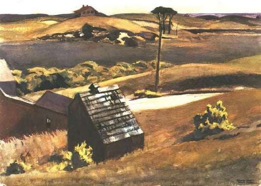 David Hockney and Edward Hopper: A Study in Contrasting Visions of Modern Life - Burly Cobb Hen Coop and Barn by Edward Hopper